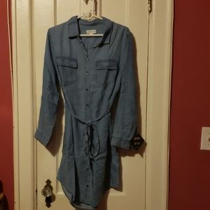 Ava Viv Light Blue Denim Look Dress